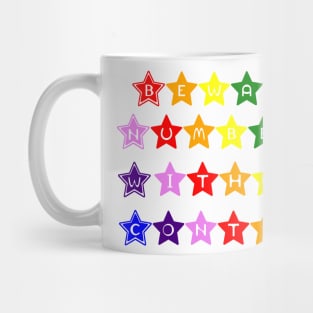 Beware Numbers Without Context Rainbow Stars Mug